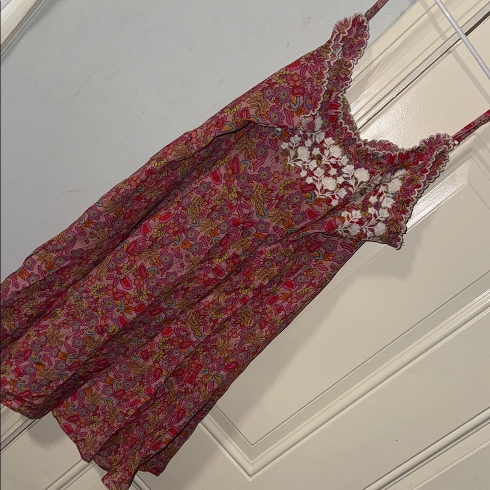 Floral Red and Pink Sleeveless Dress Natural Life